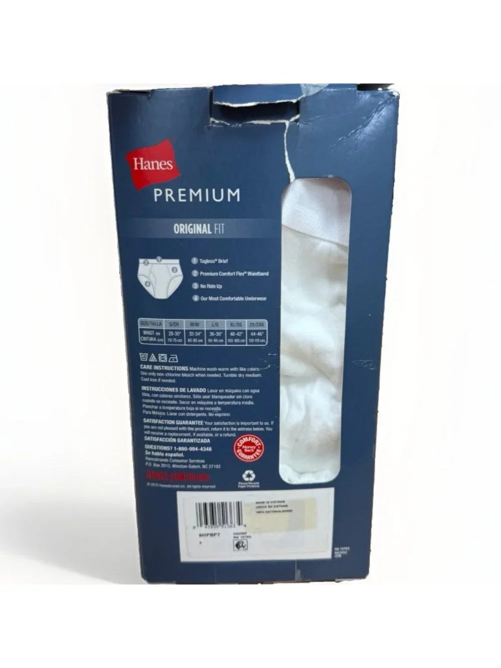 Hanes Premium Original Fit Briefs 7-Pack in White size S Small 100% Cotton NEW